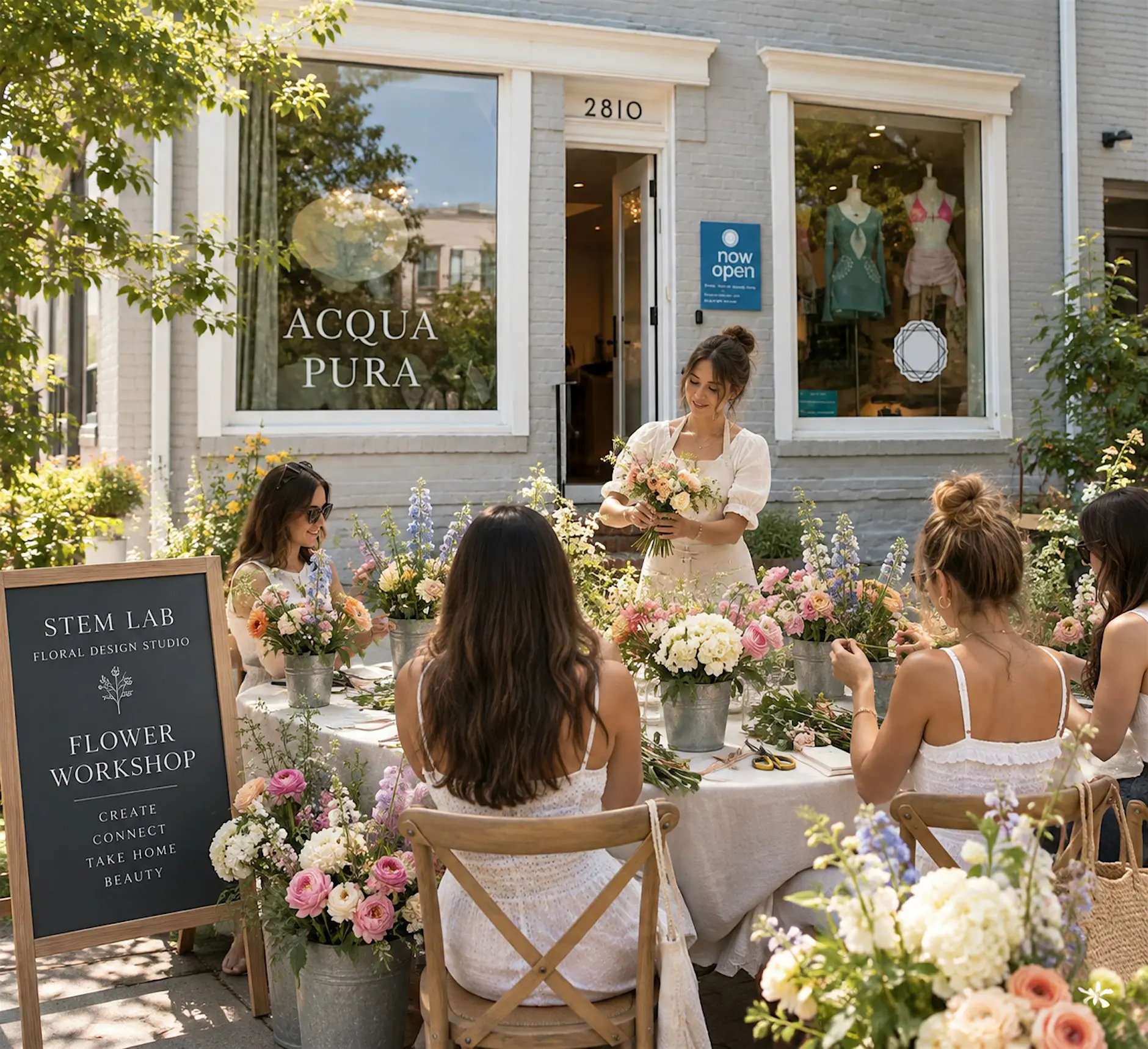 Floral design workshop at Acqua Pura in Georgetown